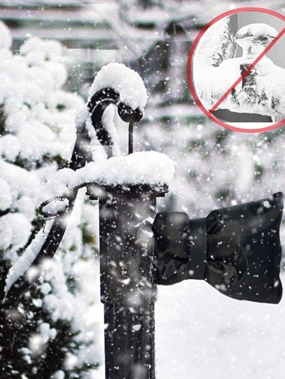 Black Outdoor Faucet Cover - Winter Freeze Protector 2 Pack